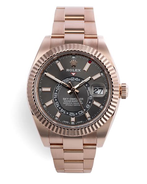 gold rolex sky dweller price|rolex sky dweller everose gold.